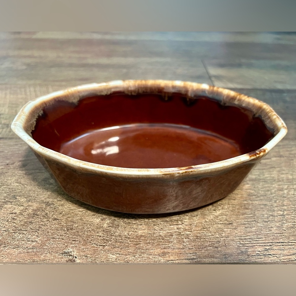 Vintage McCoy Pottery Brown Drip Glaze Ovenware Vegetable Side Dish Bowl